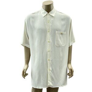 Moda Milano Boyds Mens‎ Tall Ivory Short Sleeve Button-Up Shirt White XL Tall*